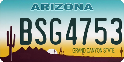 AZ license plate BSG4753