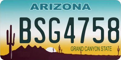 AZ license plate BSG4758