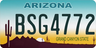 AZ license plate BSG4772