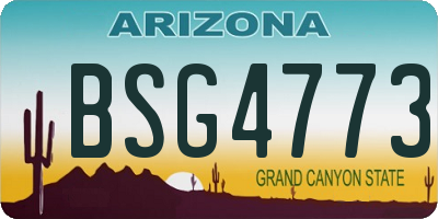 AZ license plate BSG4773