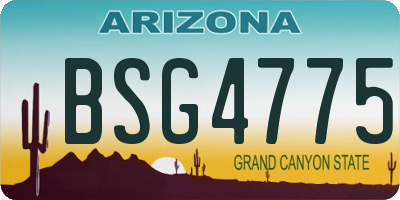 AZ license plate BSG4775