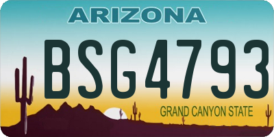 AZ license plate BSG4793