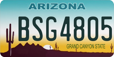 AZ license plate BSG4805