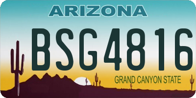 AZ license plate BSG4816