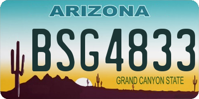 AZ license plate BSG4833