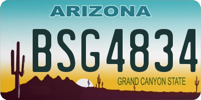 AZ license plate BSG4834