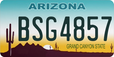 AZ license plate BSG4857