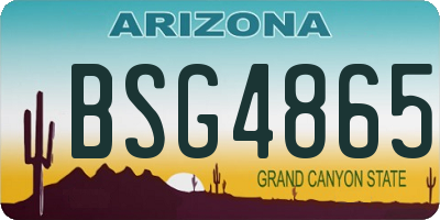 AZ license plate BSG4865