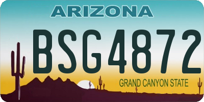 AZ license plate BSG4872