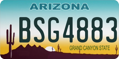 AZ license plate BSG4883