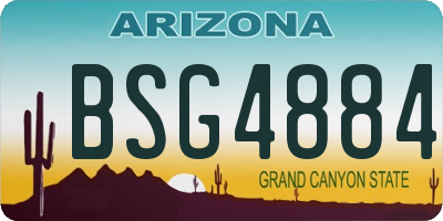 AZ license plate BSG4884