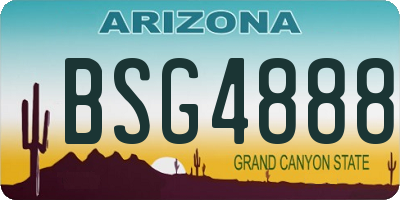 AZ license plate BSG4888