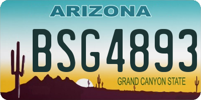 AZ license plate BSG4893