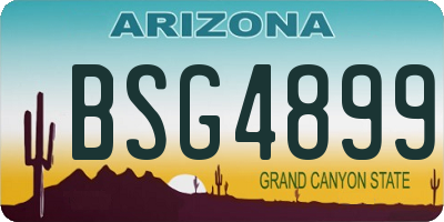 AZ license plate BSG4899