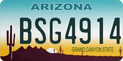 AZ license plate BSG4914