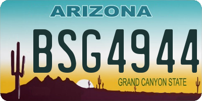AZ license plate BSG4944