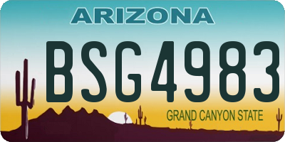 AZ license plate BSG4983