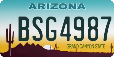AZ license plate BSG4987