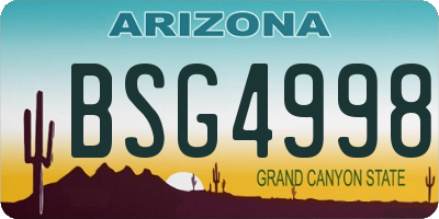 AZ license plate BSG4998