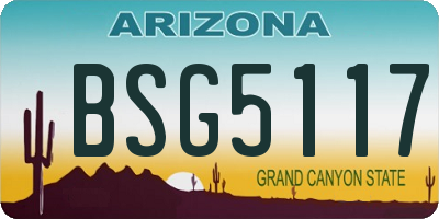 AZ license plate BSG5117