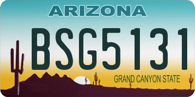 AZ license plate BSG5131