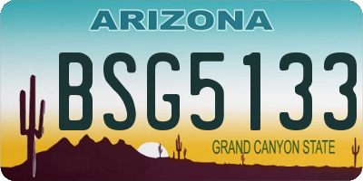 AZ license plate BSG5133