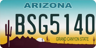 AZ license plate BSG5140