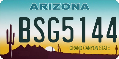 AZ license plate BSG5144