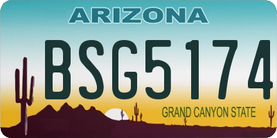 AZ license plate BSG5174