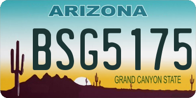 AZ license plate BSG5175