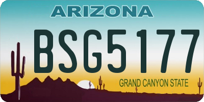 AZ license plate BSG5177