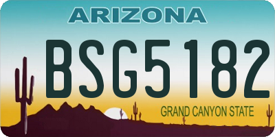 AZ license plate BSG5182