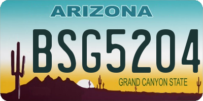 AZ license plate BSG5204