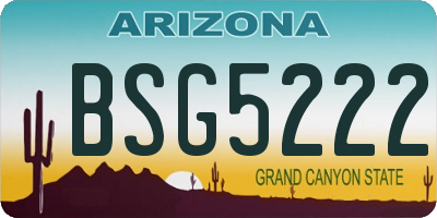 AZ license plate BSG5222