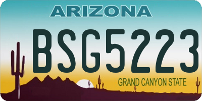 AZ license plate BSG5223