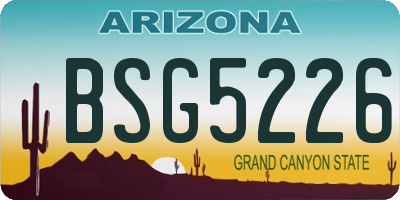 AZ license plate BSG5226