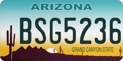 AZ license plate BSG5236