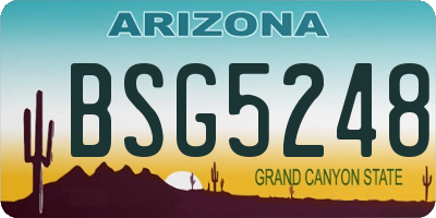 AZ license plate BSG5248
