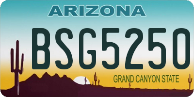 AZ license plate BSG5250