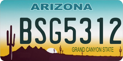 AZ license plate BSG5312
