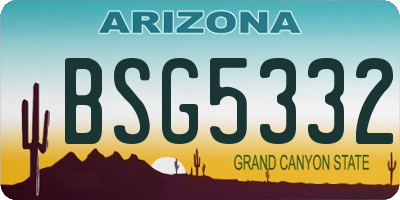 AZ license plate BSG5332