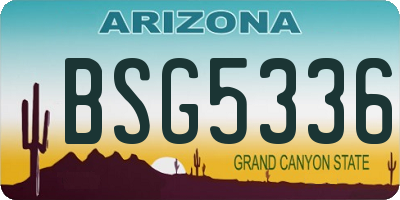 AZ license plate BSG5336