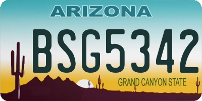 AZ license plate BSG5342