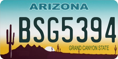 AZ license plate BSG5394