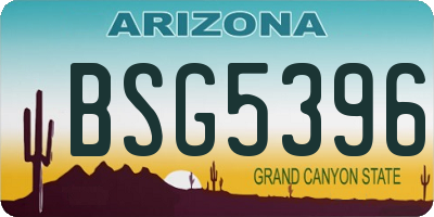 AZ license plate BSG5396