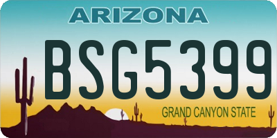 AZ license plate BSG5399