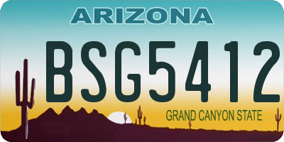 AZ license plate BSG5412