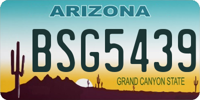 AZ license plate BSG5439