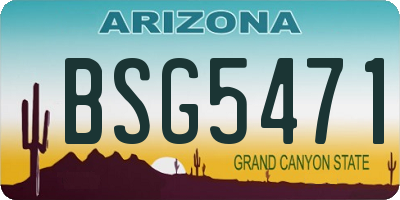 AZ license plate BSG5471