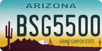 AZ license plate BSG5500